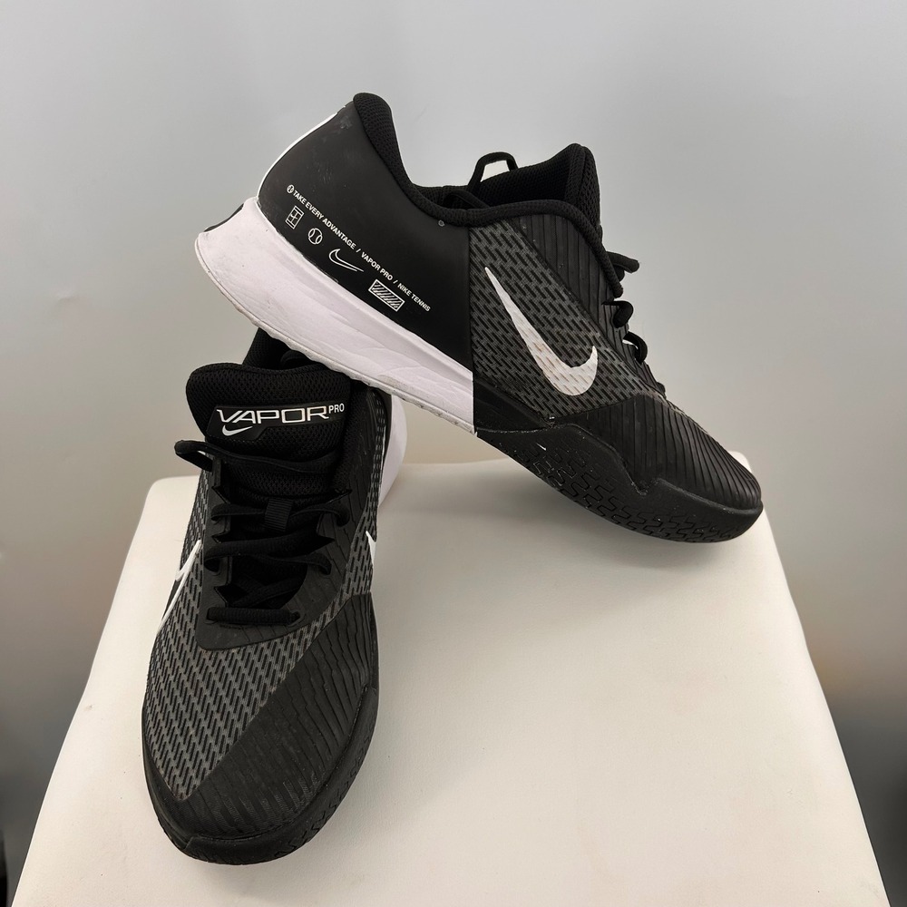 Nike Court Air Zoom Vapor Pro Mens Black White Tennis Shoes CZ0220-008 Size 10